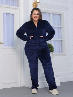 Conjunto de Veludo Feminino Plus Size - Nelima