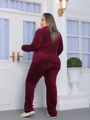 Conjunto de Veludo Feminino Plus Size - Nelima