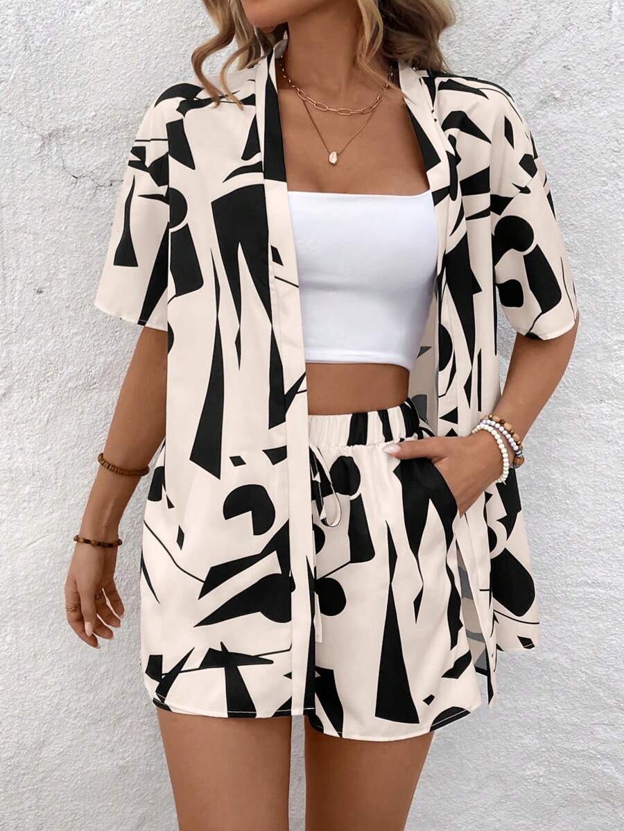 Conjunto Aurora Geométrico Verão Casual