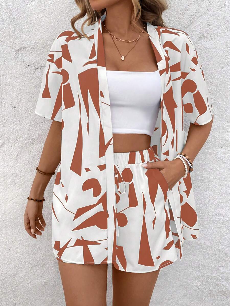 Conjunto Aurora Geométrico Verão Casual