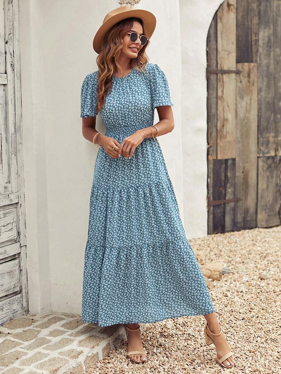 Vestido Luna Boho Longo Floral Ditsy