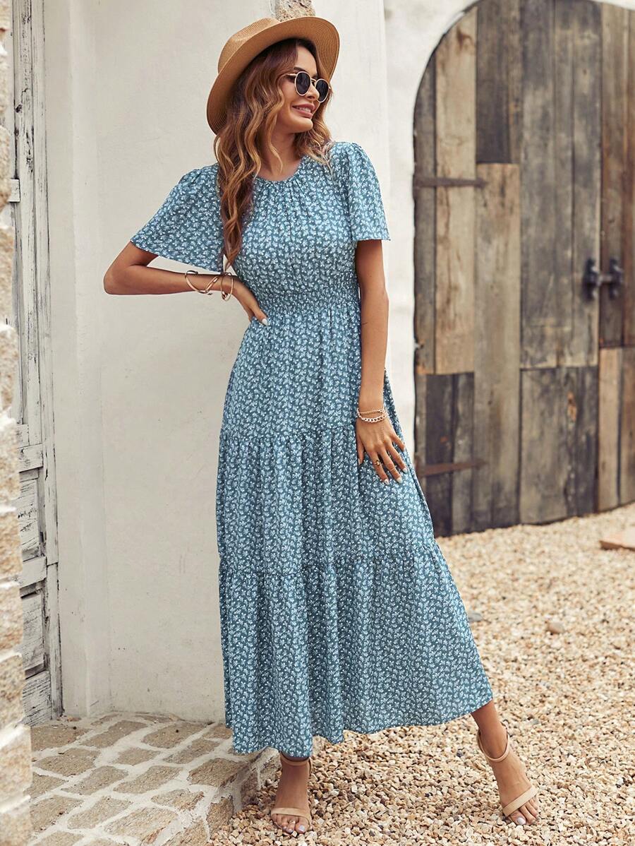 Vestido Luna Boho Longo Floral Ditsy