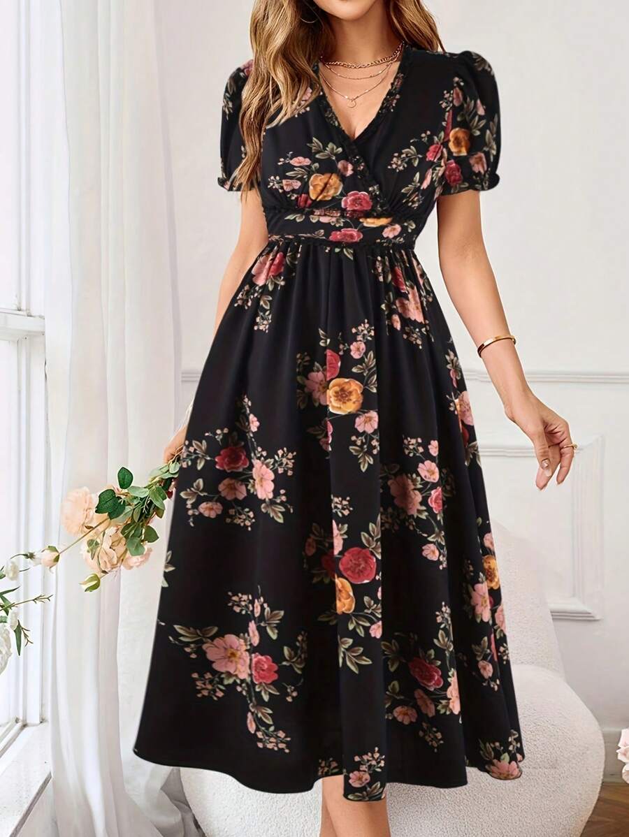 Vestido Aurora Boho Longo Floral Envolvente