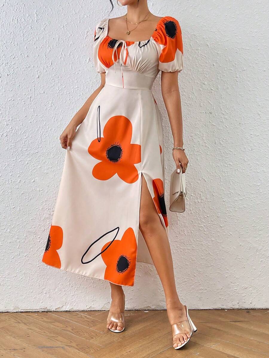 Vestido Aurora Boho Longo Ombro de Fora Floral