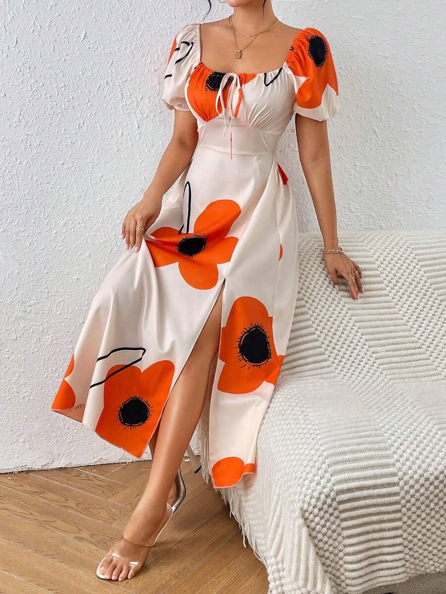 Vestido Aurora Boho Longo Ombro de Fora Floral