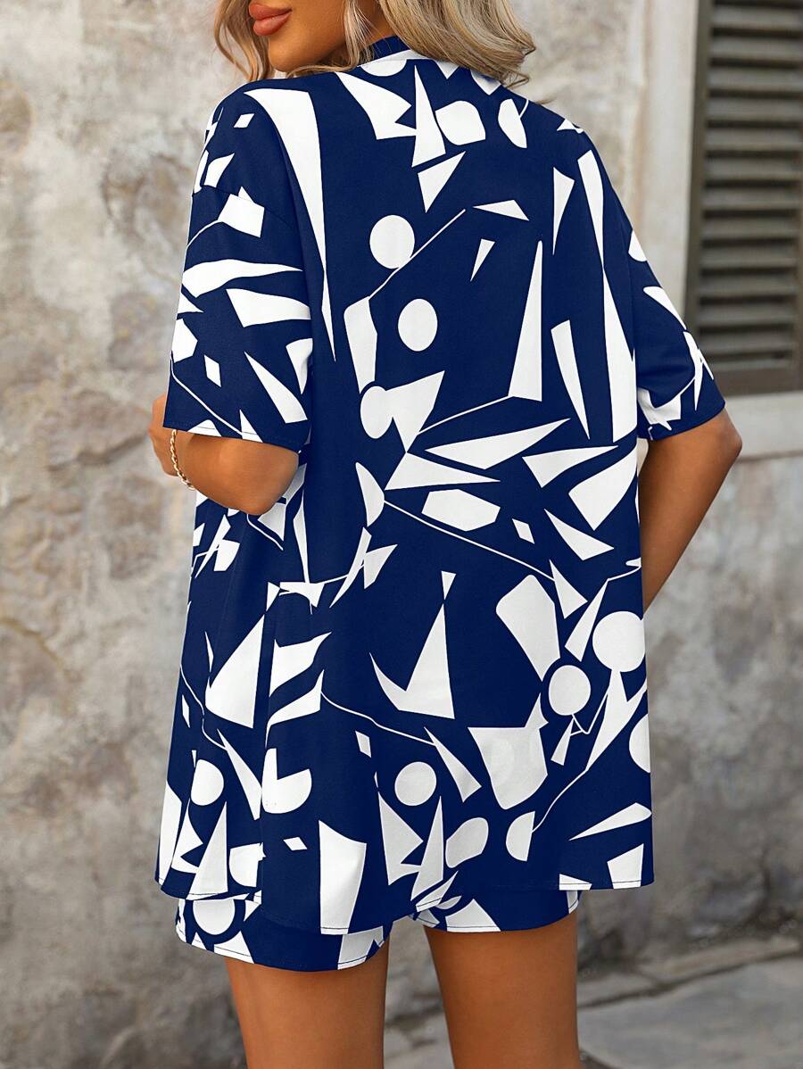 Conjunto Aurora Geométrico Verão Casual