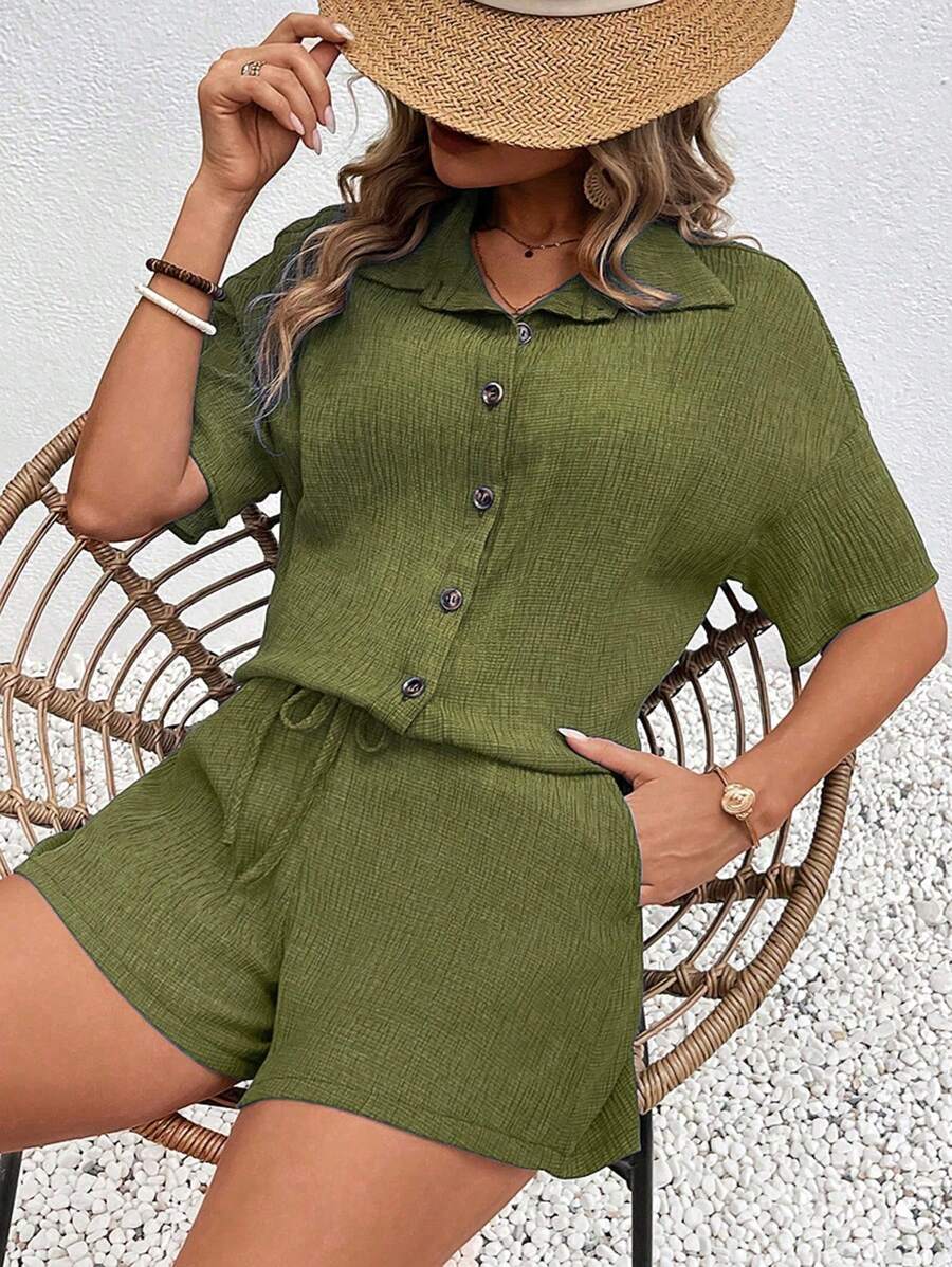 Conjunto Aurora Casual Cardigã e Shorts