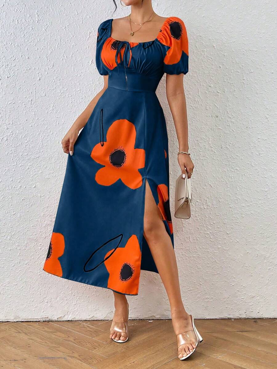 Vestido Aurora Boho Longo Ombro de Fora Floral