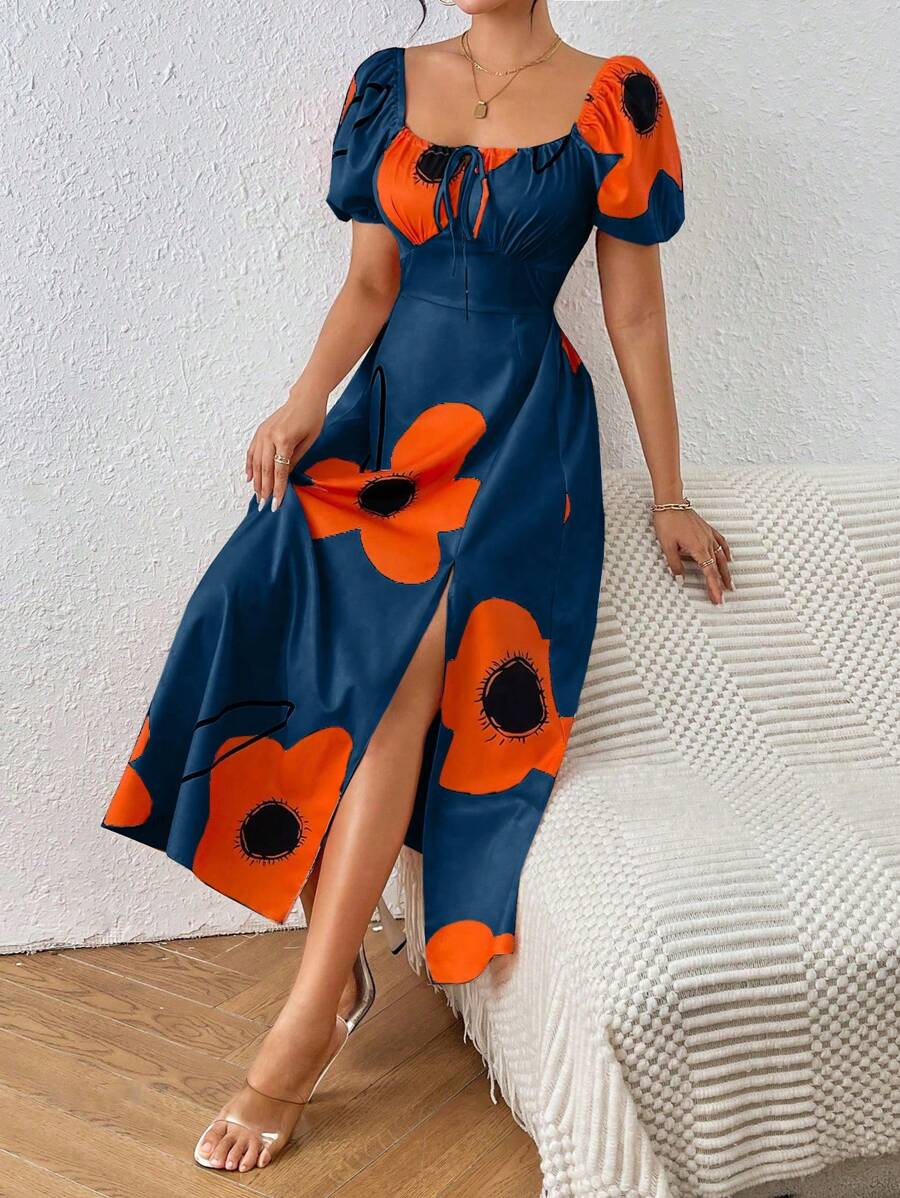 Vestido Aurora Boho Longo Ombro de Fora Floral