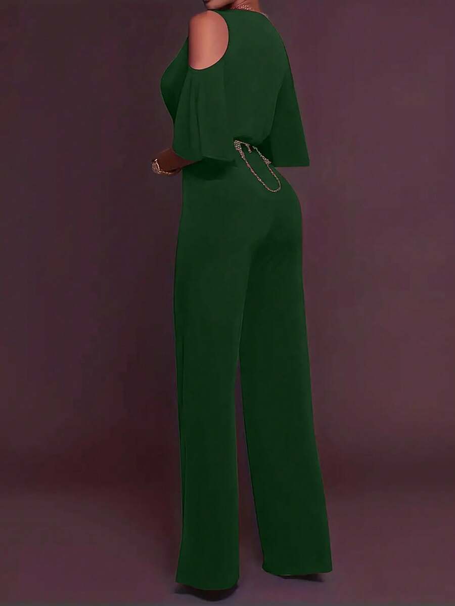 Macacão Inawly Ombro à Mostra Perna Larga