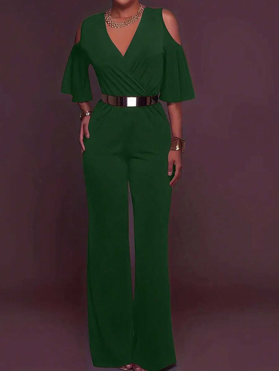 Macacão Inawly Ombro à Mostra Perna Larga