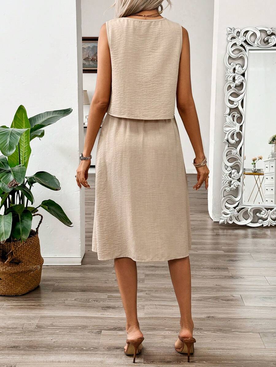 Conjunto Serena Top e Saia Fenda Casual