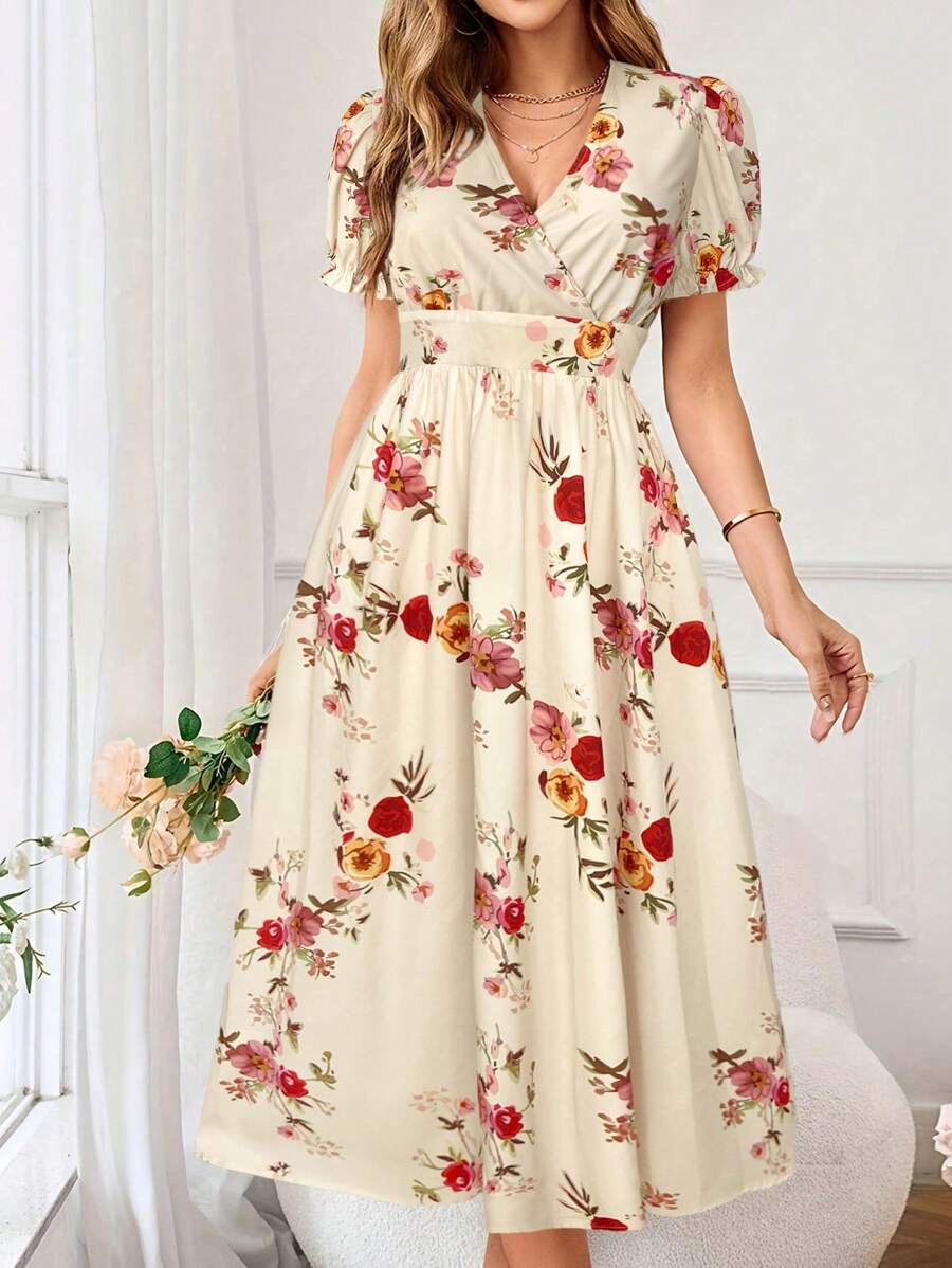 Vestido Aurora Boho Longo Floral Envolvente