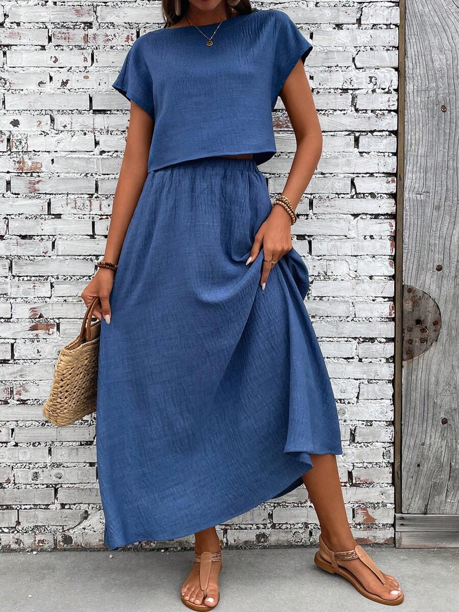 Conjunto Serena Top Curto e Saia Mini