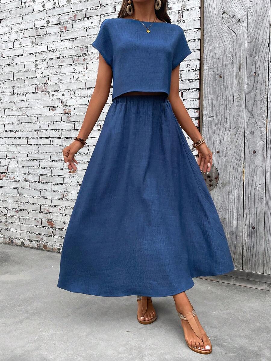 Conjunto Serena Top Curto e Saia Mini