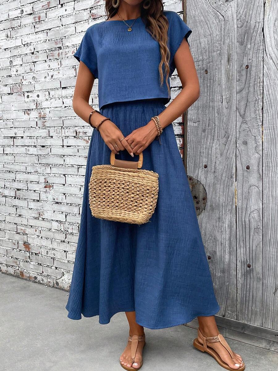 Conjunto Serena Top Curto e Saia Mini