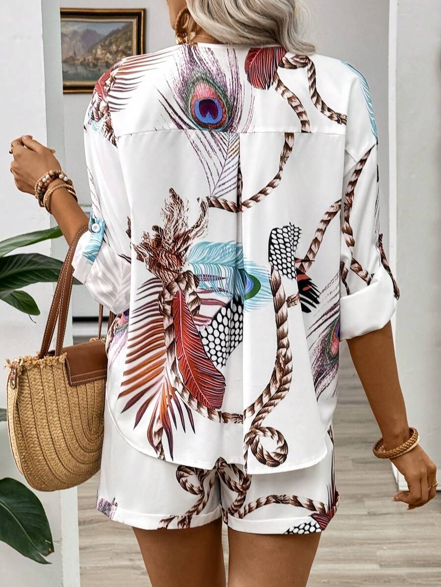 Conjunto Emery Rose Férias Casual Impresso