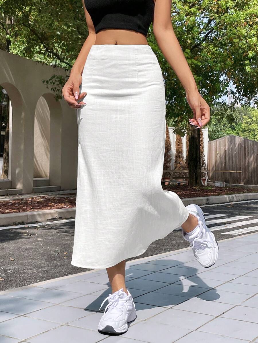 Saia Camila Linho Casual