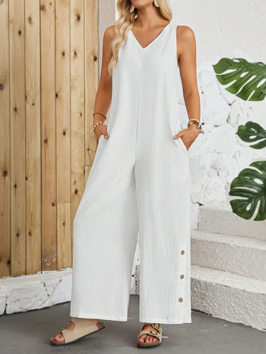 Macacão Emery Rose Casual Perna Larga