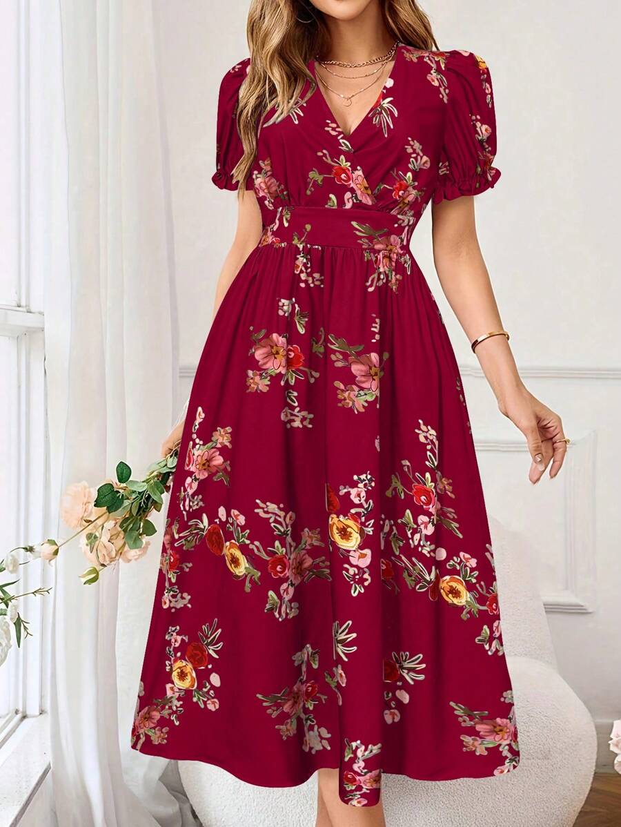 Vestido Aurora Boho Longo Floral Envolvente