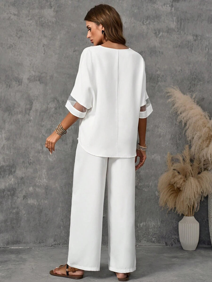 Conjunto Emery Rose Outono Camisa e Calça Perna Larga