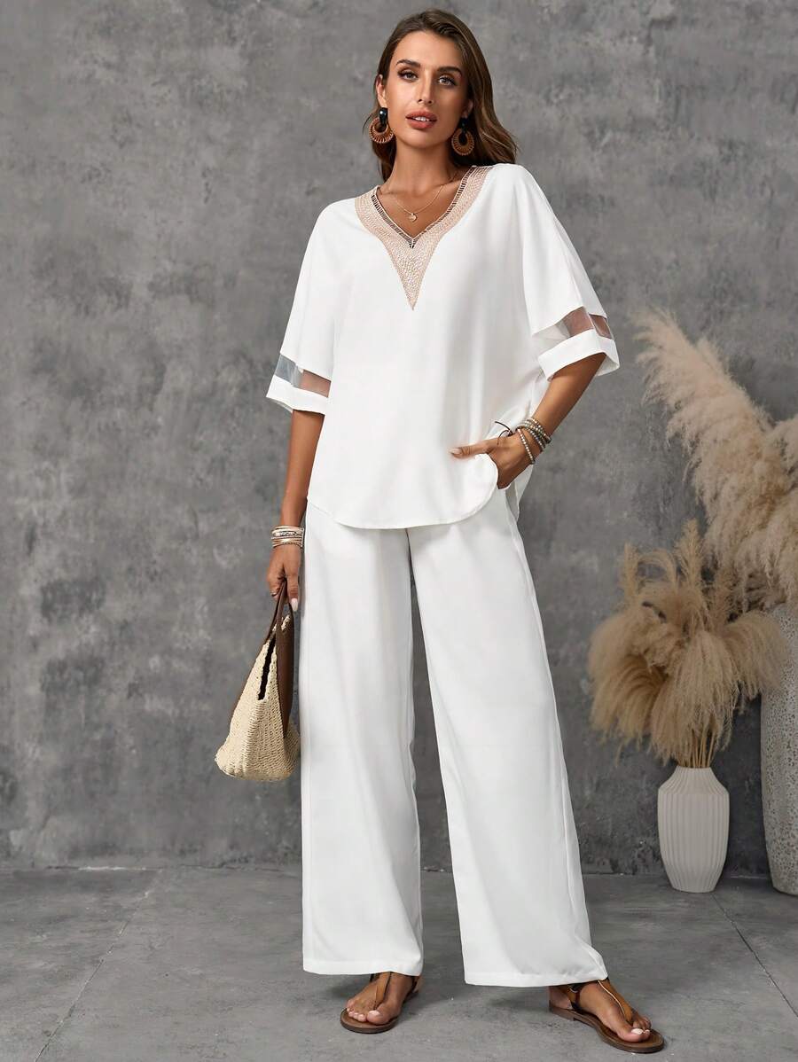 Conjunto Emery Rose Outono Camisa e Calça Perna Larga