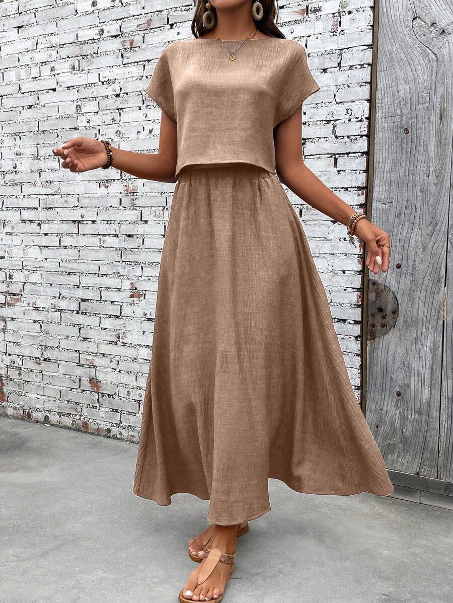 Conjunto Serena Top Curto e Saia Mini