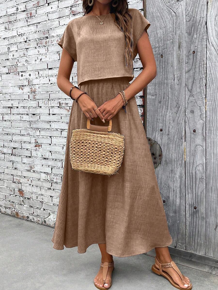 Conjunto Serena Top Curto e Saia Mini