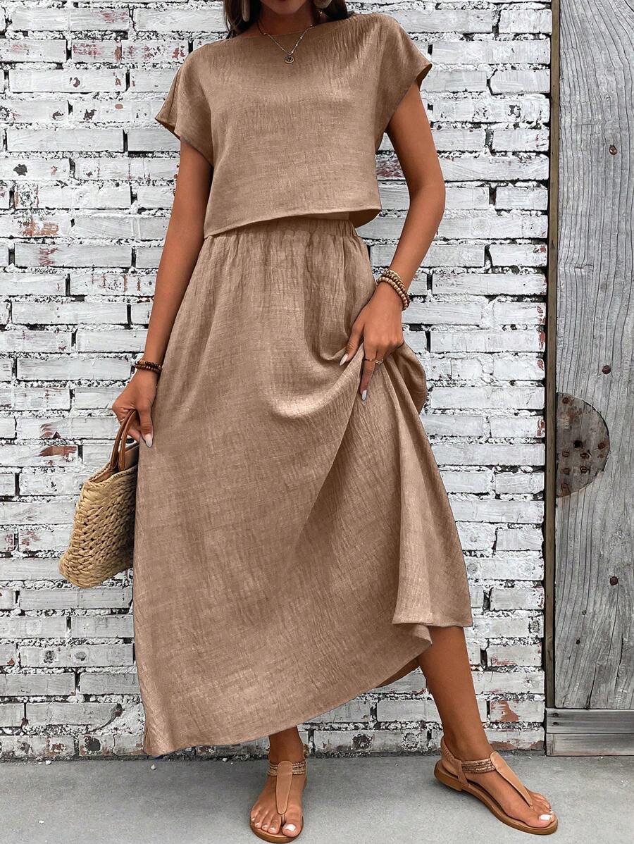 Conjunto Serena Top Curto e Saia Mini