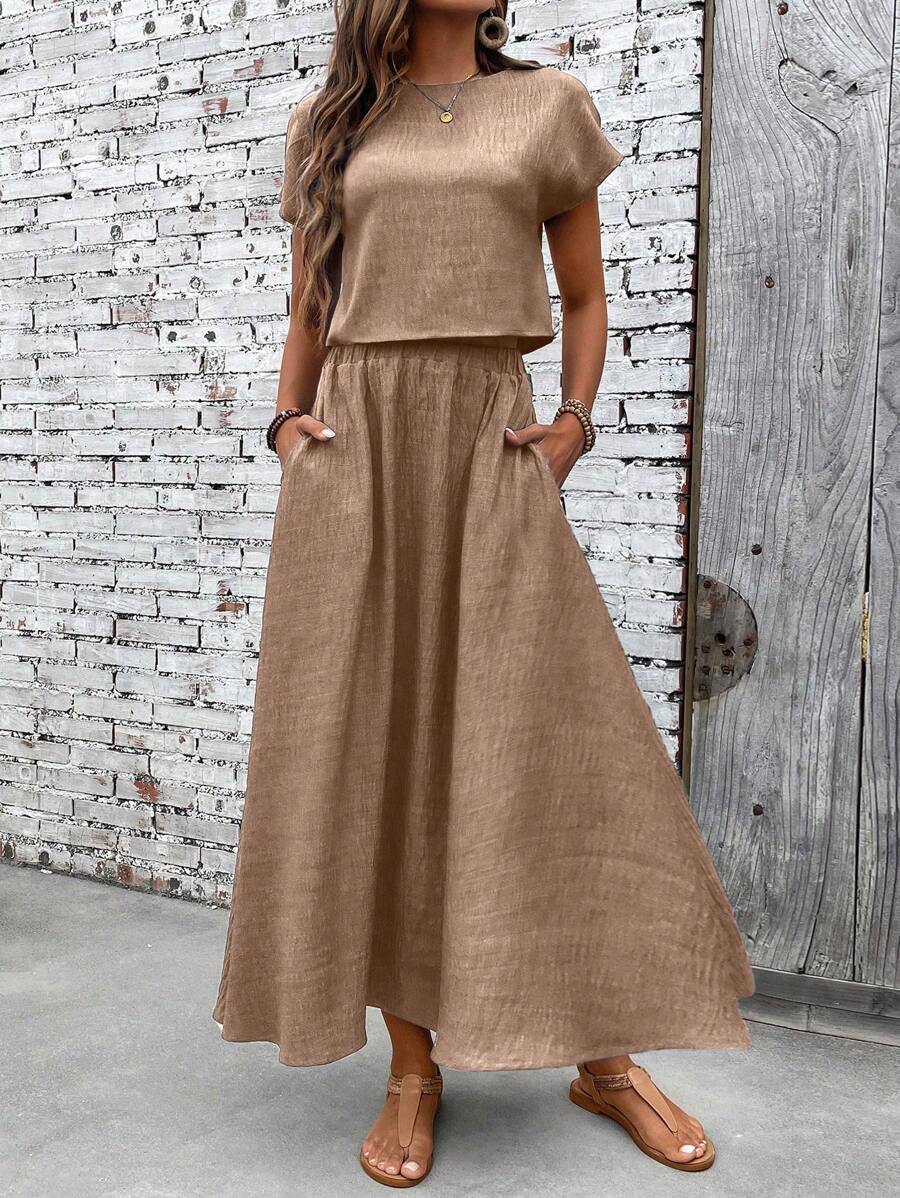 Conjunto Serena Top Curto e Saia Mini