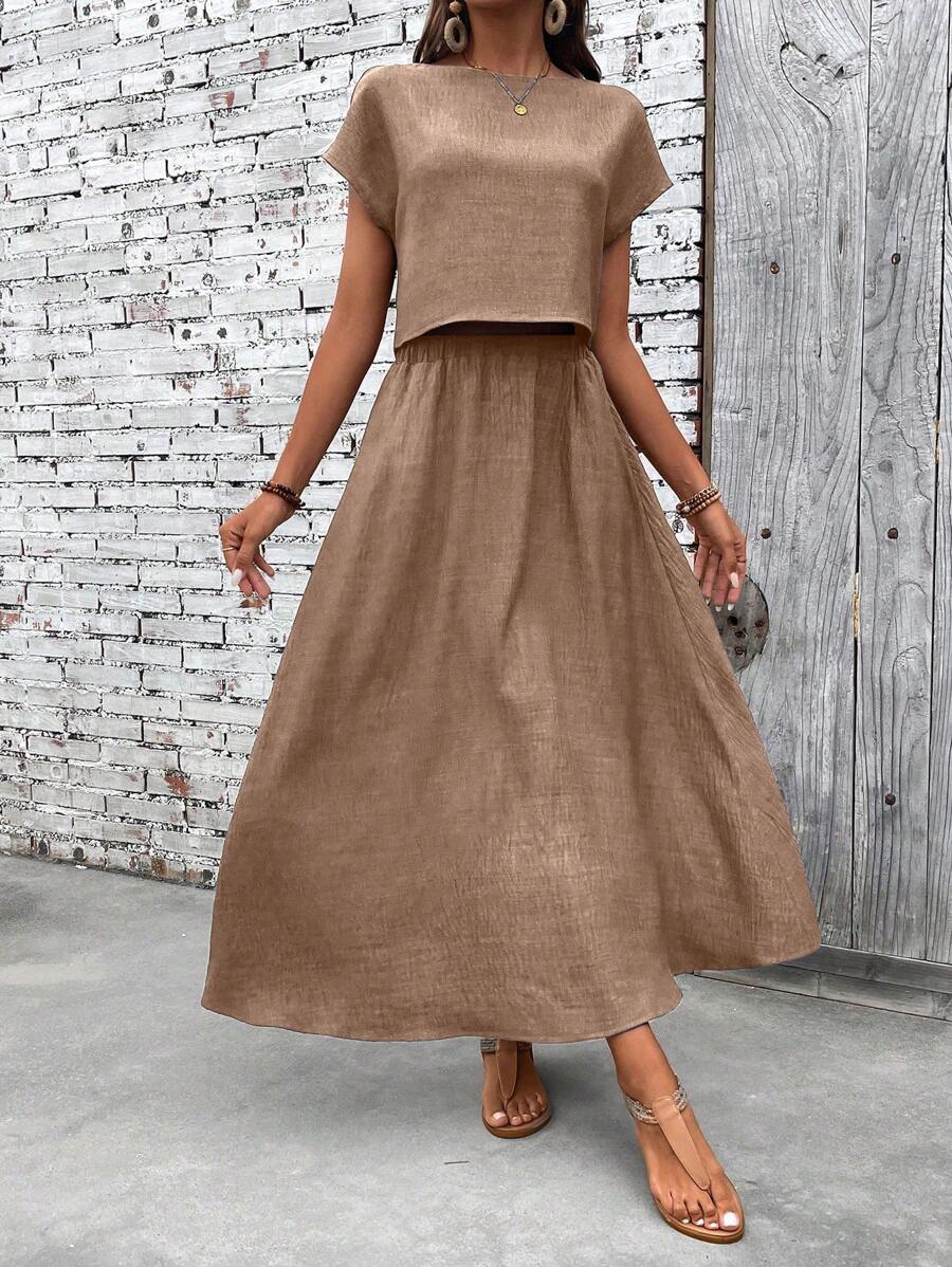 Conjunto Serena Top Curto e Saia Mini