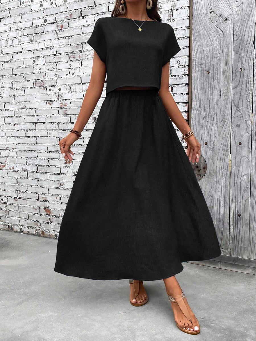 Conjunto Serena Top Curto e Saia Mini