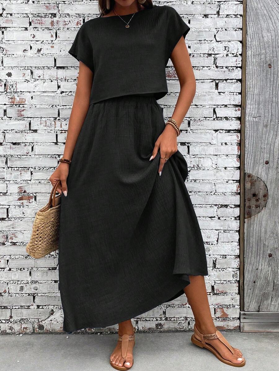 Conjunto Serena Top Curto e Saia Mini