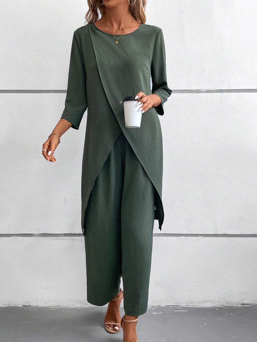 Conjunto Serena Manga Três Quartos Casual