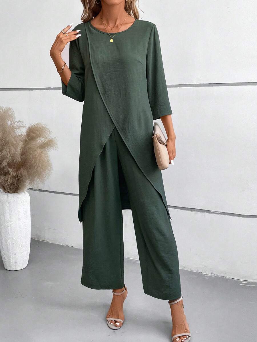 Conjunto Serena Manga Três Quartos Casual