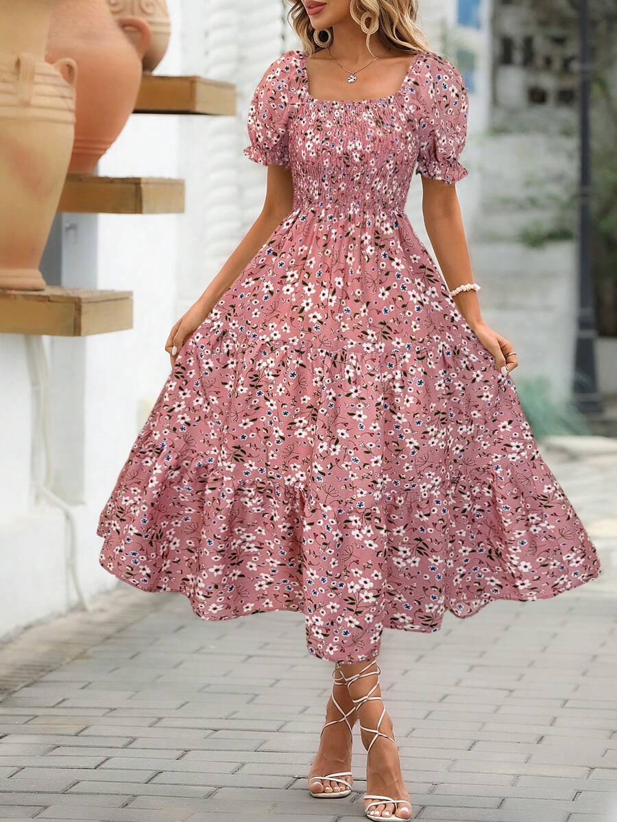 Vestido Luna Boho Midi Manga Bufante