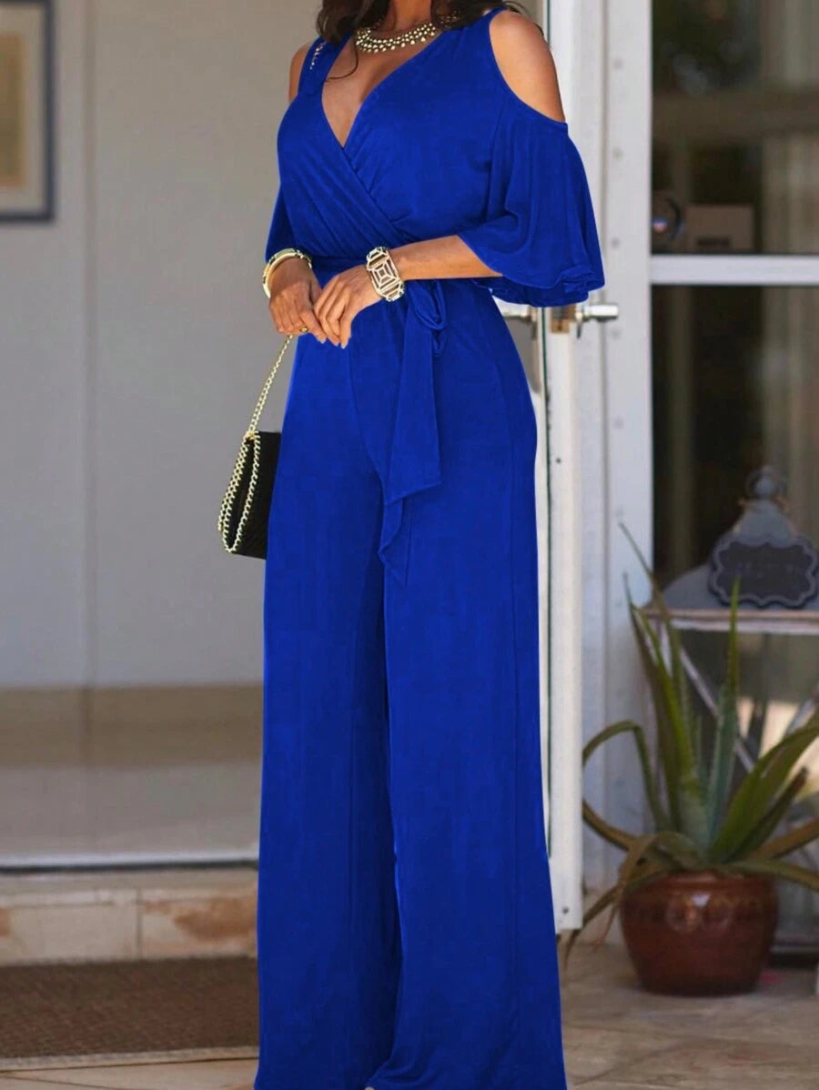 Macacão Inawly Ombro à Mostra Perna Larga