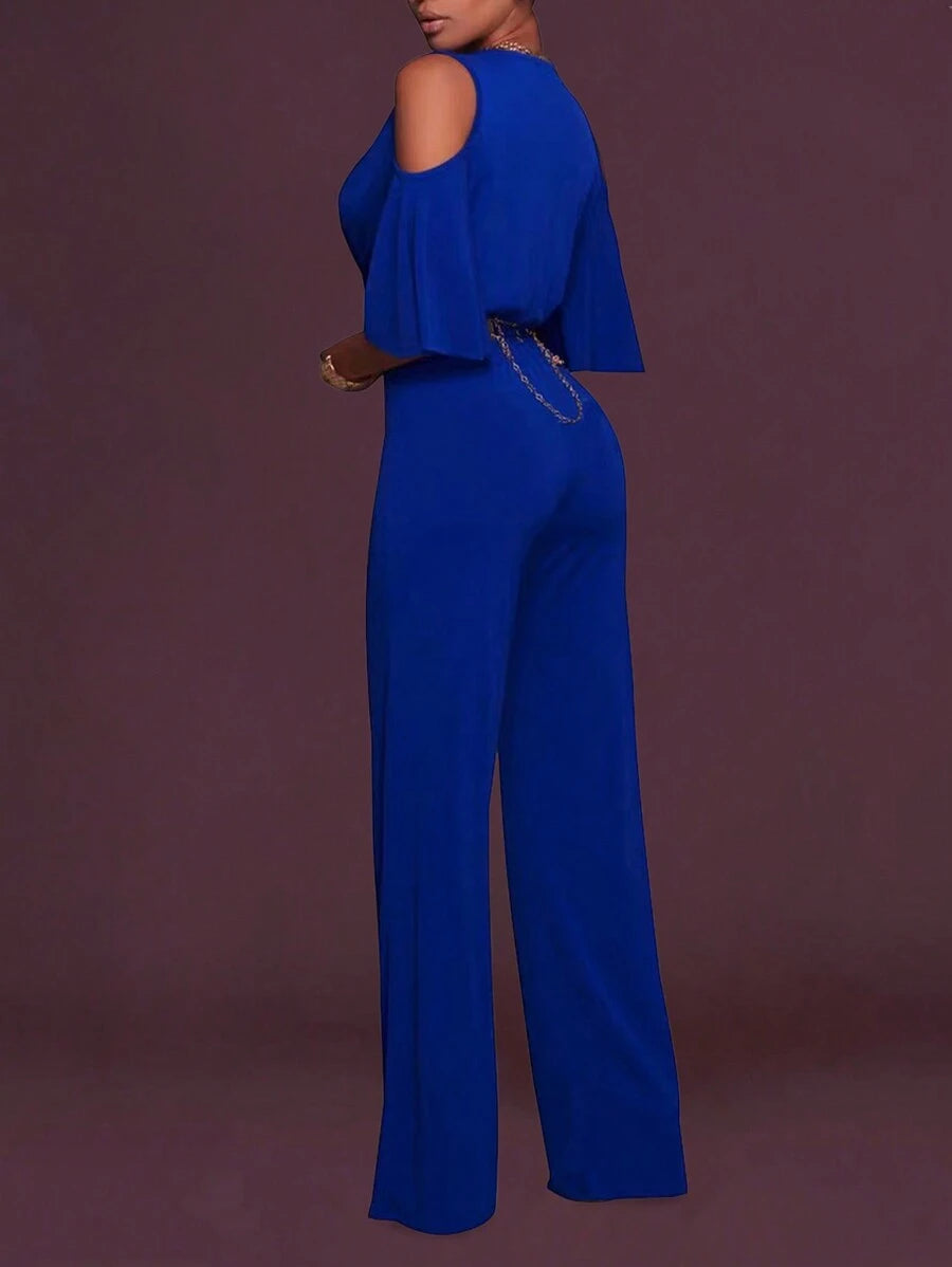 Macacão Inawly Ombro à Mostra Perna Larga