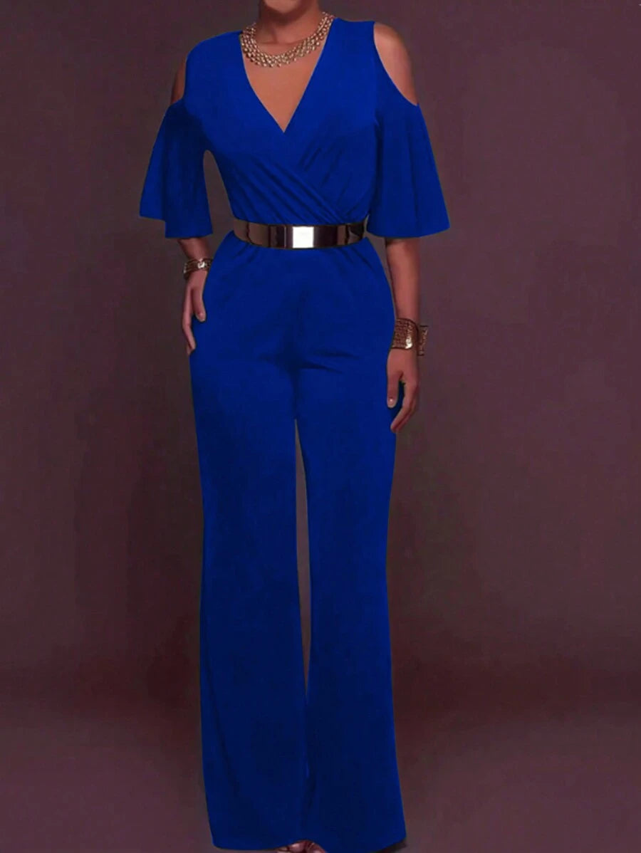 Macacão Inawly Ombro à Mostra Perna Larga