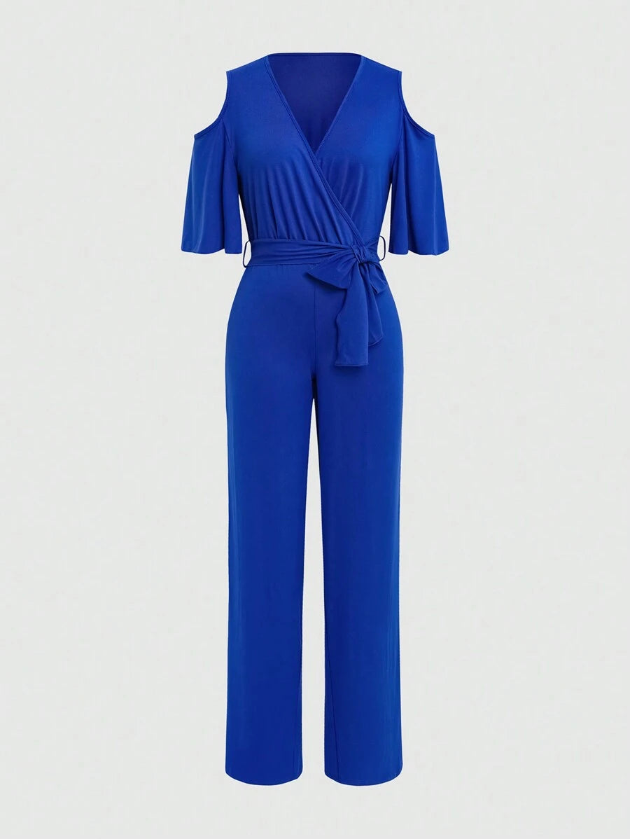 Macacão Inawly Ombro à Mostra Perna Larga