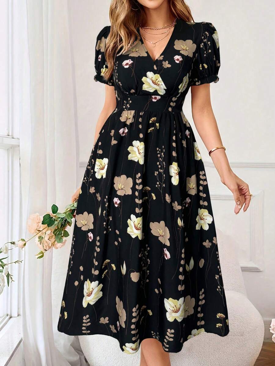Vestido Aurora Boho Longo Floral Envolvente