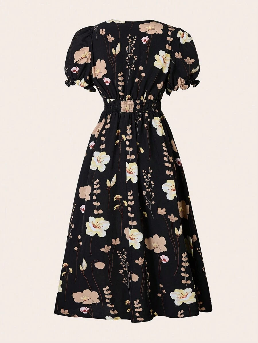 Vestido Aurora Boho Longo Floral Envolvente