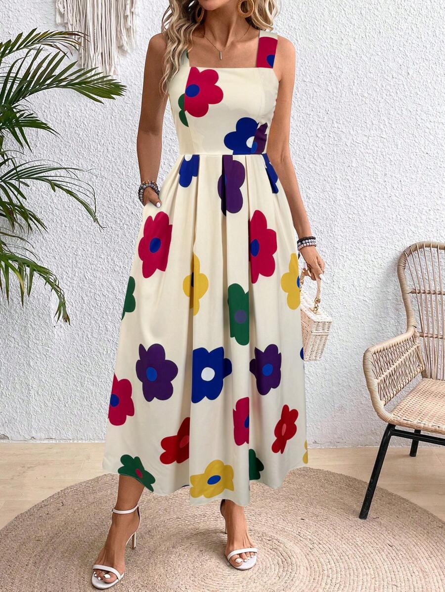 Vestido Olivia Boho Longo Floral de Alça