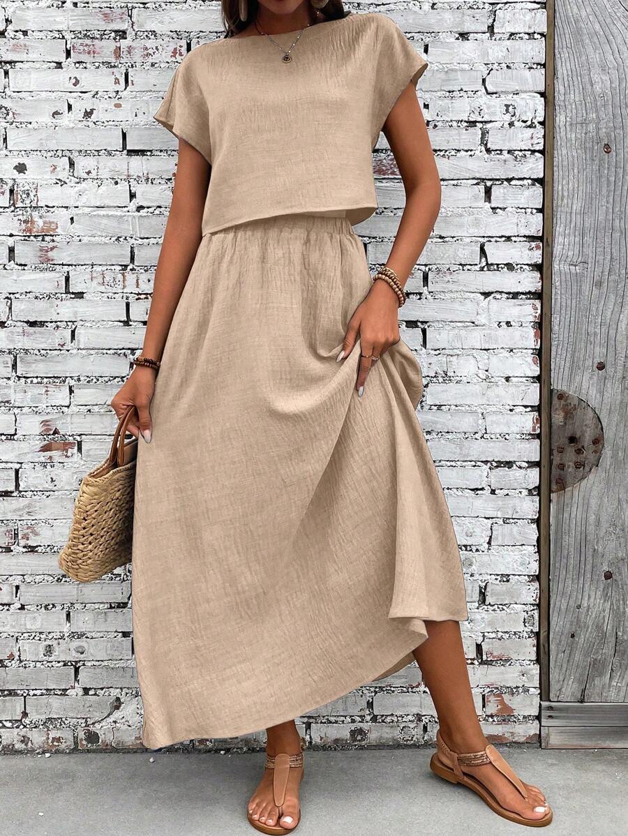 Conjunto Serena Top Curto e Saia Mini