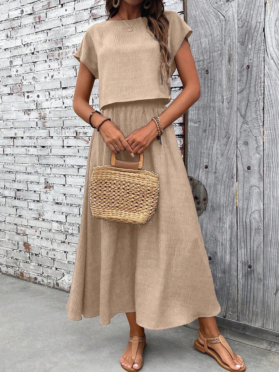 Conjunto Serena Top Curto e Saia Mini