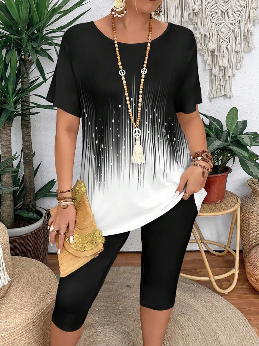 Conjunto Luna Casual Verão Camiseta e Legging