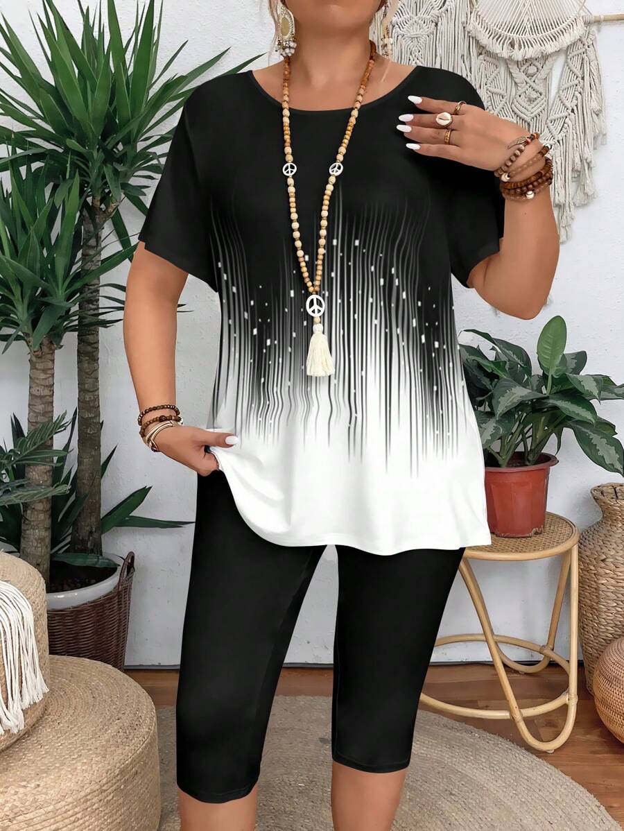 Conjunto Luna Casual Verão Camiseta e Legging