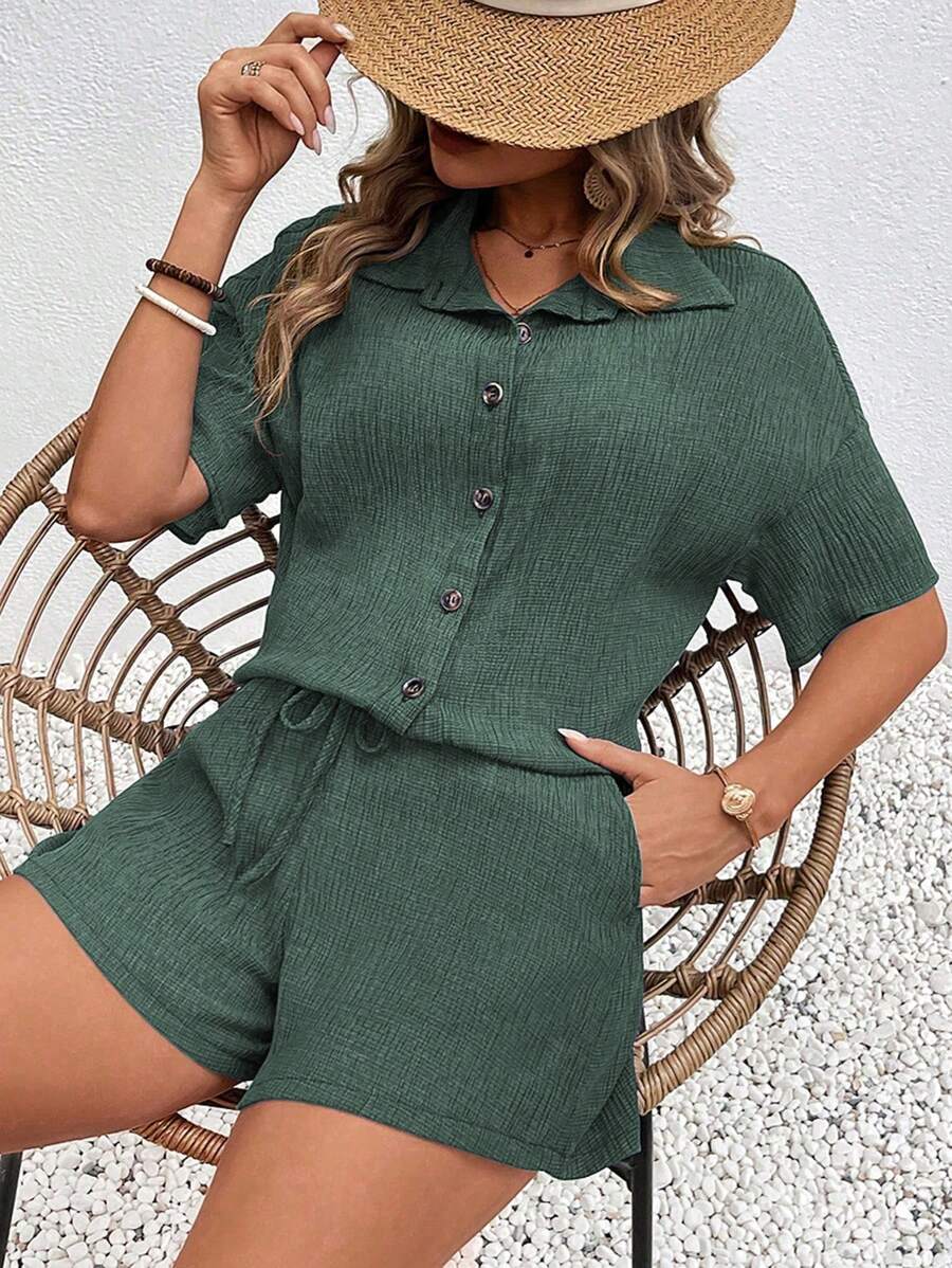 Conjunto Aurora Casual Cardigã e Shorts