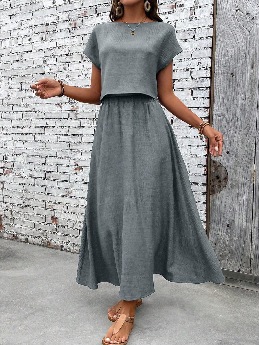 Conjunto Serena Top Curto e Saia Mini