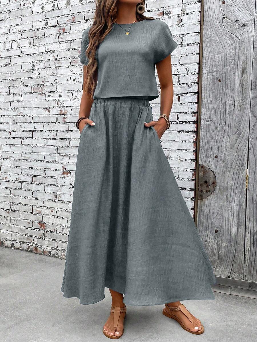 Conjunto Serena Top Curto e Saia Mini